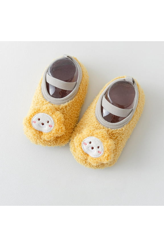 Baby Anti Slip Sock Shoes For Toddler Boys Girls Soft Cute Cotton Print Fleece Slippers Sock Shoes Winter Warm Walking Crawling Shoes Baby Booties Non-Slip