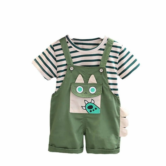 Nrmvnmi Baby Boy Summer Clothes Toddler Boy Outfit Short Sleeve T-Shirt Solid Color Shortall Cute Baby Boy Outfits