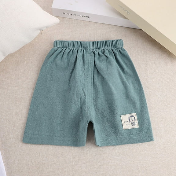 Nrmvnmi Baby Boys' Shorts Solid Color Elastic Waistband Cotton Shorts Casual Summer Bottoms Shorts For 1-6 Years