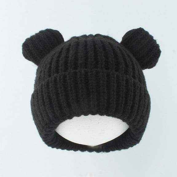 Nrmvnmi Baby Cute Bear Ear Beanie Pompom Baby Boys Hat Infant Toddler Winter Knitted Solid Color Beanies Warm Fall Winter Hat For Girls (1-6Years)