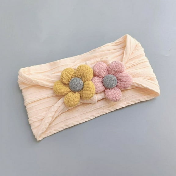 Nrmvnmi Baby Flower Headbands, Soft Nylon Baby Girl Headbands Elastic Hair Bands Baby Hair Supply Hair Accessories For Toddlers Newborn Infant Gift Photo Props (Free Size)