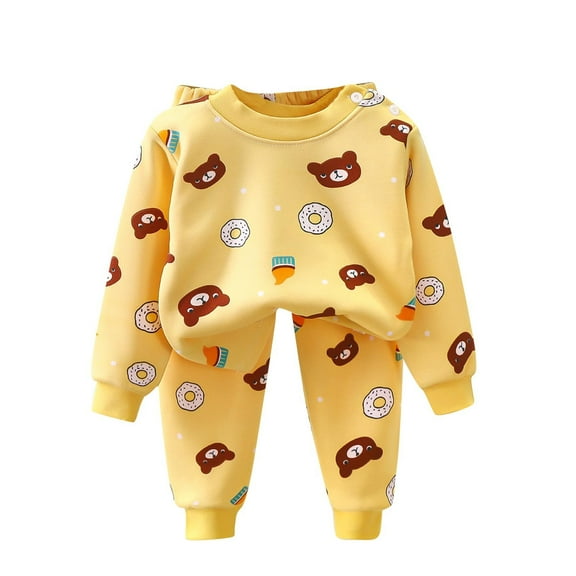 Nrmvnmi Baby Girl Fall Winter Clothes Toddler Sweatsuit Outfit Floral Print Sweatshirt Long Sleeve Shirt Top Pants Clothing