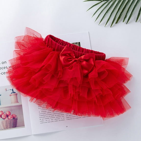 Nrmvnmi Baby Girl Tutu Skirt with Diaper Cover Infant Girls Layered Mesh Bloomers Skirts Princess Skirt with Bowtie