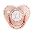 thumbnail image 1 of Nrmvnmi Baby Pacifier and Clips with Rhinestones Rose Gold Bling 26 Letters Initials Personalized Baby Infant Newborn Pacifier, 1 of 3