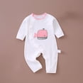 thumbnail image 1 of Nrmvnmi Baby Side Snap Long Romper Long Sleeve Cute Whale Print Romper Newborn Cotton Onesie Jumpsuit For 1-16 Months, 1 of 7