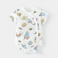 thumbnail image 1 of Nrmvnmi Baby Side Snap Romper Short Sleeve Cute Graphic Print Romper Newborn Cotton Onesie Jumpsuit For 0-24 Months, 1 of 5