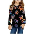 thumbnail image 1 of Nrmvnmi Baby Toddler Girls & Boys Long Sleeve Tee Shirts Cute Cat Claws Print Sweatshirts Crew Neck Long Sleeve Pullover Little Kids Cotton Warm Loose Comfortable Top(3-14Years), 1 of 1