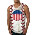 Nrmvnmi Baseball Dad Tank Tops For Men Baseball Heart Print Shirt Funny
