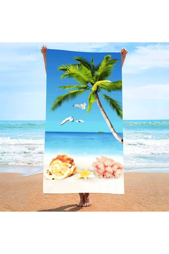 Beach Towels Oversized Sandproof, Robes Bathrobe For Women Graphic Prints, Absorbent Quick Dry Lightweight Camping Travel Towels, Summer Ideal Gift (70*150CM)