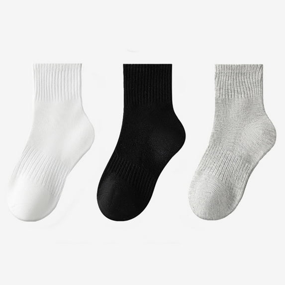 Nrmvnmi Boys/Girls Ankle Socks Athletic Socks Moisture Wicking Low Cut Cotton Socks Cushion Comfortable Solid Color Breathable Socks Versatile Socks 3 Pairs
