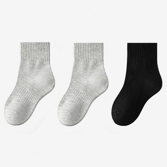 Nrmvnmi Boys/Girls Ankle Socks Athletic Socks Moisture Wicking Low Cut Cotton Socks Cushion Comfortable Solid Color Breathable Socks Versatile Socks 3 Pairs