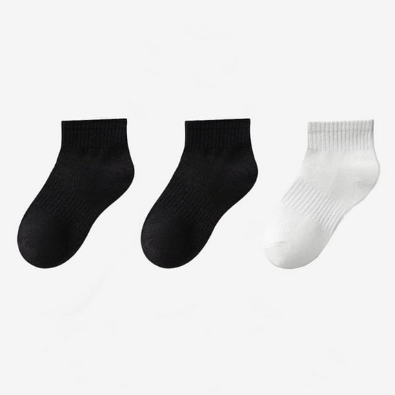 Nrmvnmi Boys/Girls Ankle Socks Athletic Socks Moisture Wicking Low Cut Cotton Socks Cushion Comfortable Solid Color Breathable Socks Versatile Socks 3 Pairs