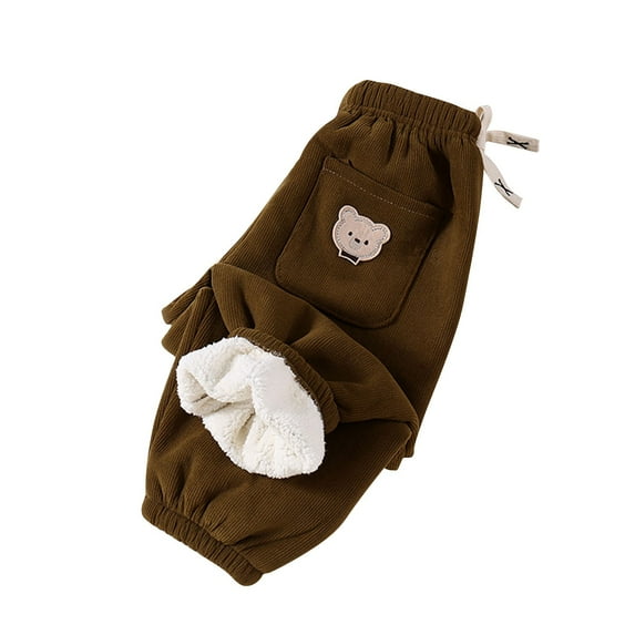 Nrmvnmi Boys Girls Sherpa Lined Sweatpants Unisex Winter Warm Jogger Pants