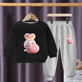 thumbnail image 1 of Nrmvnmi Children Boys Girls Thick Sweatshirt Set Cute Rabbit Graphic Printed Tracksuits Top Pants Outfit Round Neck Long Sleeved Casual Shirt And Waisted Elastic Pants Outfits Tracksuits, 1 of 1