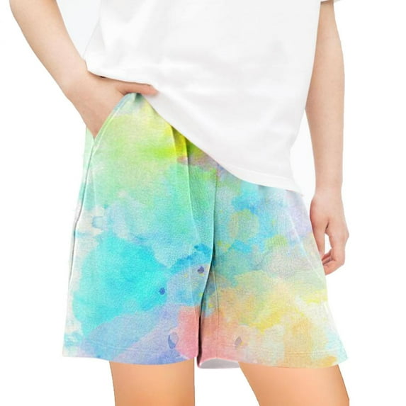 Nrmvnmi Children's Summer Shorts Tie Dye Elastic Waist Loose Sports Shorts Casual Shorts With Pockets For Boys And Girls