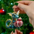 thumbnail image 1 of Nrmvnmi Christmas Dragon Hanging Ornament,Christmas Dragon Santa Acrylic Christmas Hanging Ornament Acrylic Festive Decoration Ornament Car Window Pendant Decor, 1 of 1