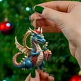 thumbnail image 1 of Nrmvnmi Christmas Dragon Hanging Ornament,Christmas Dragon Santa Acrylic Christmas Hanging Ornament Acrylic Festive Decoration Ornament Car Window Pendant Decor, 1 of 3