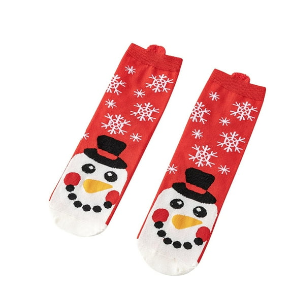 Nrmvnmi Christmas Slip Grip Socks For Women, Warm Slipper Socks With Nonslip Pads Fall And Winter Vintage Cute Mid-Calf Socks Cotton Christmas Warm Socks Christmas Decoration