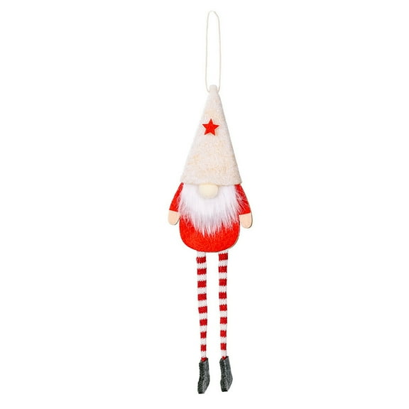 Nrmvnmi Christmas Tree Hanging Gnomes Ornaments,Swedish Handmade Long Legs Gnome Plush Gnomes Santa Elf Hanging Home Decorations Holiday Decor