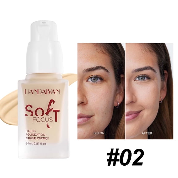 Nrmvnmi Concealer Foundation, Liquid Full Coverage Foundation,Concealer Waterproof Long Lasting Oil Free Smooth Liquid Foundation 26g-Moisturizing