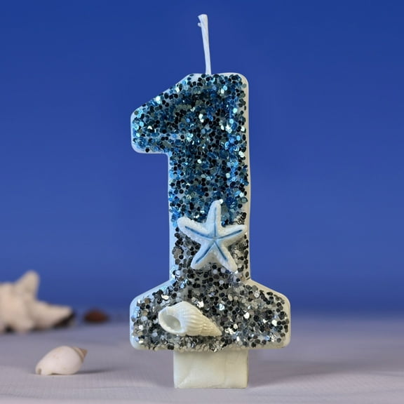 Nrmvnmi Creative Birthday Number Candles, Happy Birthday Cake Candles, Birthday Party, Wedding Decoration, Anniversary Party Candles, Cake Decoration (Blue Starfish, 0-9)