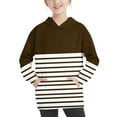 thumbnail image 1 of Nrmvnmi Crewneck Loose Hooded Sweatshirt Fashion Casual Long Sleeve Pullover Tie Dye Horizontal Stripes Sweatshirts With Pockets Winter Clothes For Girls And Boys, 1 of 1