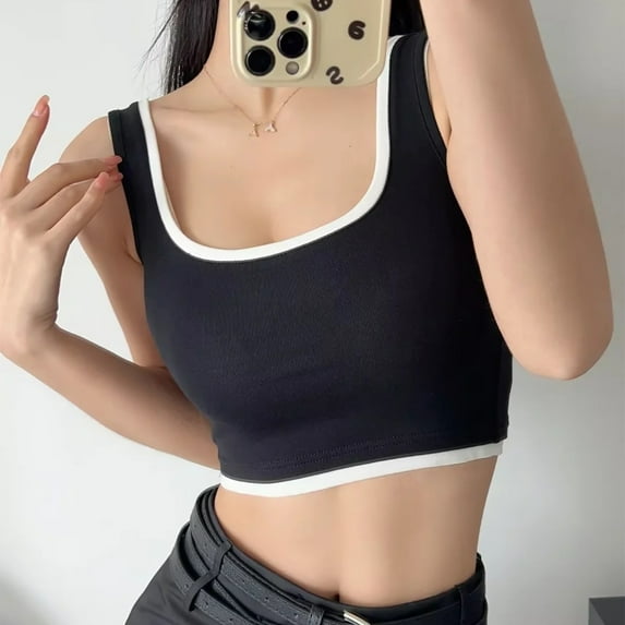 Nrmvnmi Crop Tops for Women Halter Tops Going Out Tops Round Neck Cropped Tank Tops for Women Sleeveless Backless Trendy Tops For Mothers day gifts