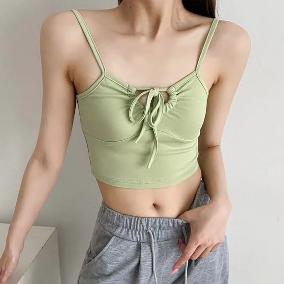 Nrmvnmi Crop Tops for Women Halter Tops Going Out Tops Round Neck Cropped Tank Tops for Women Sleeveless Backless Trendy Tops For Mothers day gifts