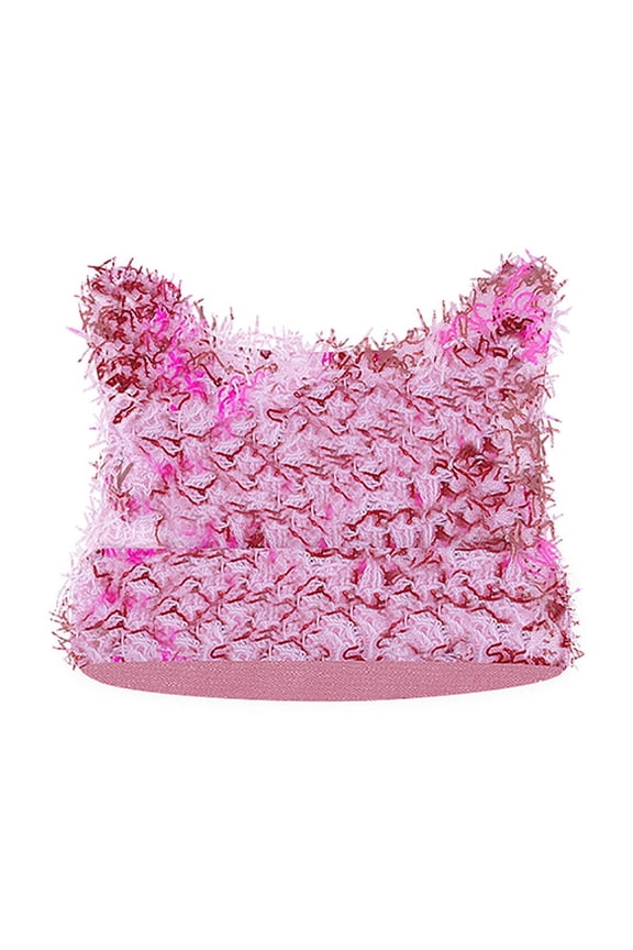 Distressed Knitted Cat Beanie For Women Men Cute Cat Ear Vintage Crochet Hat Thick Slouchy Warm Cat Ears Hat Winter Outdoor Windproof Coldproof Warm Fall Winter Cap