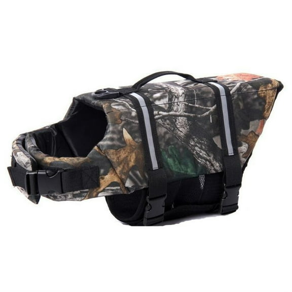 Nrmvnmi Dog Life Jacket, Wings Dog Reflective Life Vest with Chin Float Rescue Handle for Dogs, Adjustable Camouflage Flotation Pet Safety Swim Vest for Swimming Boating
