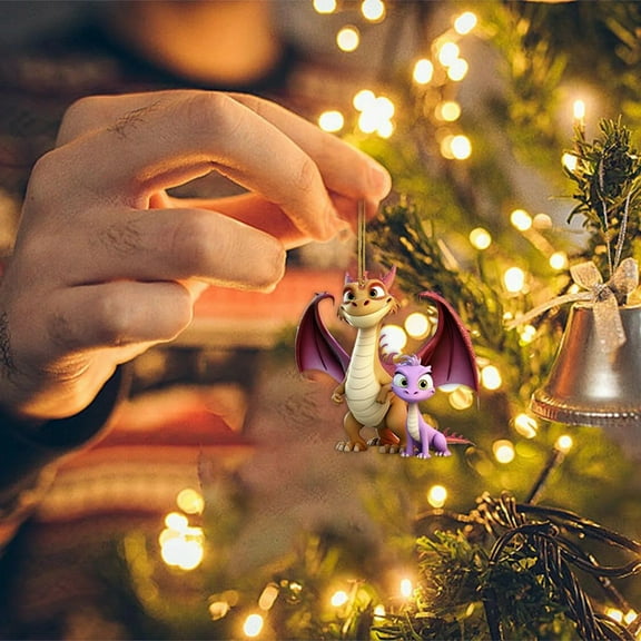 Nrmvnmi Dragon Christmas Tree Hanging Ornament Christmas Dragon Baby Acrylic Christmas Hanging Ornament Gothic Holiday Acrylic Festive Decoration Ornament Car Window Pendant Decor