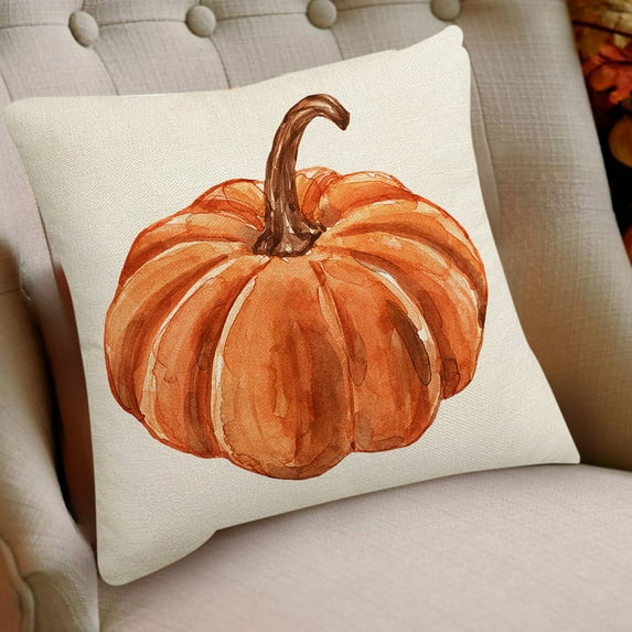 Nrmvnmi Fall 18x18 Throw Pillow Covers, Pumpkin Sunflower Decorative HolidayPillow Case 18 x 18 Autumn Cushion Covers Thanksgiving Pillowcase for Indoor Home Bedroom Couch Sofa Decor