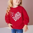 thumbnail image 1 of Nrmvnmi Fall And Winter Heart Print Long Sleeve Sweater Crew Neck Loose And Comfortable Pullover For Middle Big Girls Boys, 1 of 1