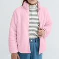 thumbnail image 1 of Nrmvnmi Fashion Girls' Boys Sherpa Fleece Outwear Lightweight Solid Color Stand Collar Long Sleeve Cute Zipper Jacket Warm Casual Comfortable Coat Clothings For Wearing Outside In Winter, 1 of 1