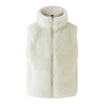 thumbnail image 1 of Nrmvnmi Fashion Girls' Boys Sherpa Fleece Vest Outwear Lightweight Solid Color Stand Collar Sleevelss Cute Zipper Jacket Warm Casual Comfortable Clothings For Wearing Outside In Winter, 1 of 1