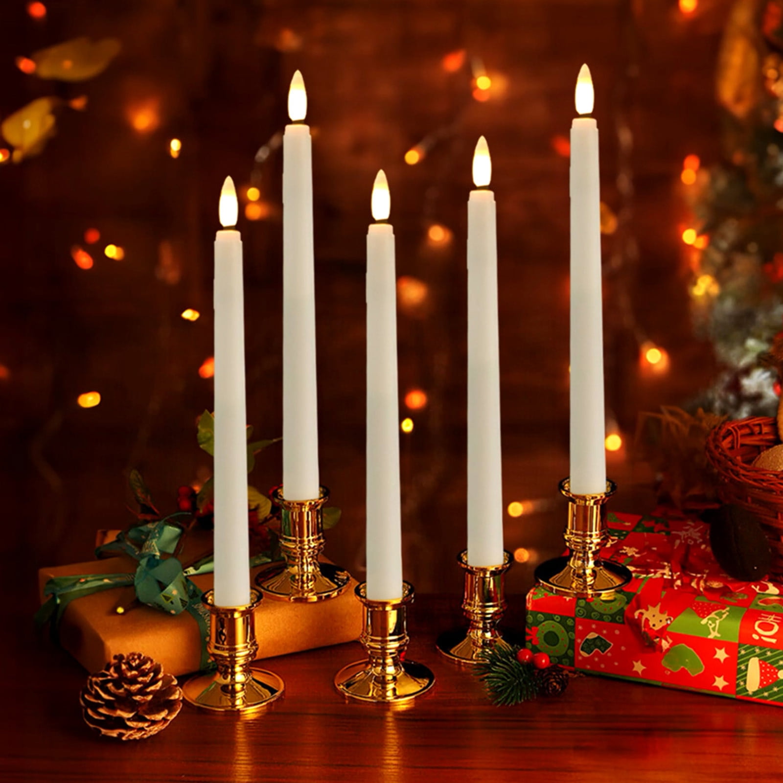 Nrmvnmi Flameless Battery Operated Candlesticks Flickering With Remote