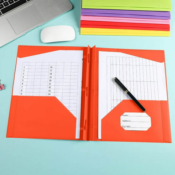 Nrmvnmi Folders with Pockets 3 Hole Punched, Pocket Folders with Holes, Plastic Folders for 3 Ring Binder, 8.5x11 Binder Folders for School, Homework, Office