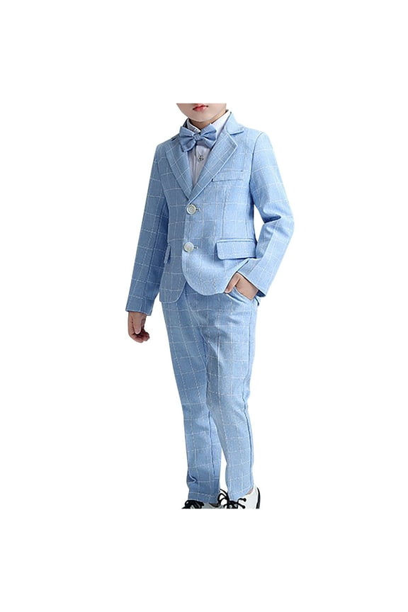 Formal Boys Suit Set Kids Suits Boys' Wedding Outfit Communion Suits Adjustable Waist for Toddler Teenage Boy 3-piece Set