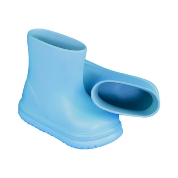Nrmvnmi Girl's and Boy's Rain Boots Closed Toe Arrival Baby Girls Boys Rain Boots Non-Slip Rain Shoes Eva Rubber Lovely Boots for Kids Blue Mothers Day Gifts
