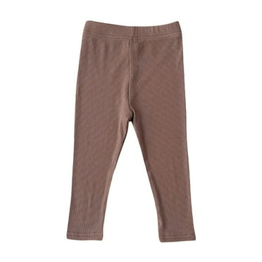 Nrmvnmi Girls' Basic Solid Full Length Cotton Soft Leggings