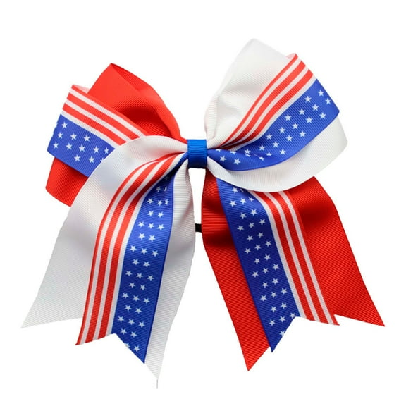 Nrmvnmi Girls' Patriotic Print Hair Band 4th of July Themed Bow Bound Band Independence Day Hair Band