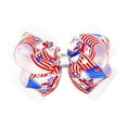 thumbnail image 1 of Nrmvnmi Girls' Patriotic Print Hair Clip 4th of July Themed Bow Bound Clip Independence Day Hair Clip, 1 of 1