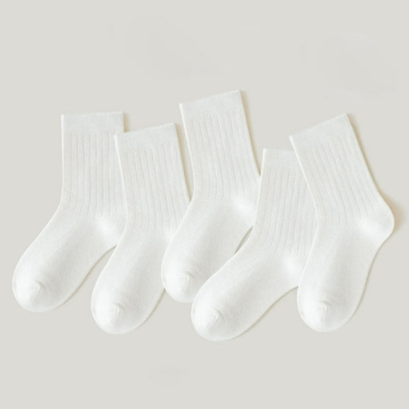 Nrmvnmi Girls Socks Kids Crew Seamless Winter Warm Thermal Socks Lightweight Crew Socks Ankle Socks Non Slip Socks Floor Socks Toddlers Socks Organic Cotton Cute Socks 5 Pairs
