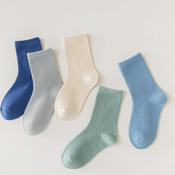 Nrmvnmi Girls Socks Kids Crew Seamless Winter Warm Thermal Socks Lightweight Crew Socks Ankle Socks Non Slip Socks Floor Socks Toddlers Socks Organic Cotton Cute Socks 5 Pairs