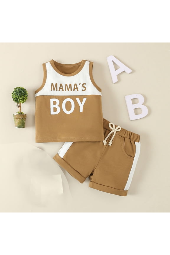 Girls Summer Daddy's Little Dude Outfits Elastic Drawstring T-Shirt Short Sleeve and Elastic Waist Shorts Set with Side Pockets Brown-2-3 Years