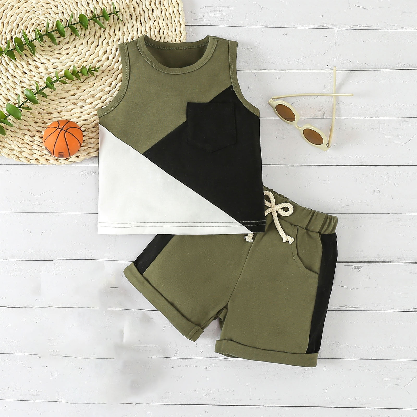 Olive green short outfits best sale