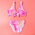 thumbnail image 1 of Nrmvnmi Girls Summer Fashion Bikini Split Swimsuit Tie Dye Print Suspender 2 Pcs Beach Bikini Set For 3-8 Years, 1 of 9