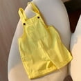 thumbnail image 1 of Nrmvnmi Girls Summer One Piece Romper Button Suspender Sleeveless Solid Color Pocketed Overalls Cotton Jumpsuit Casual Romper Outfit, 1 of 6
