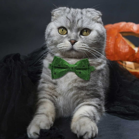 Nrmvnmi Halloween Cat Collar Breakaway with Cute Bow Tie and Bell for Kitty Adjustable Safety