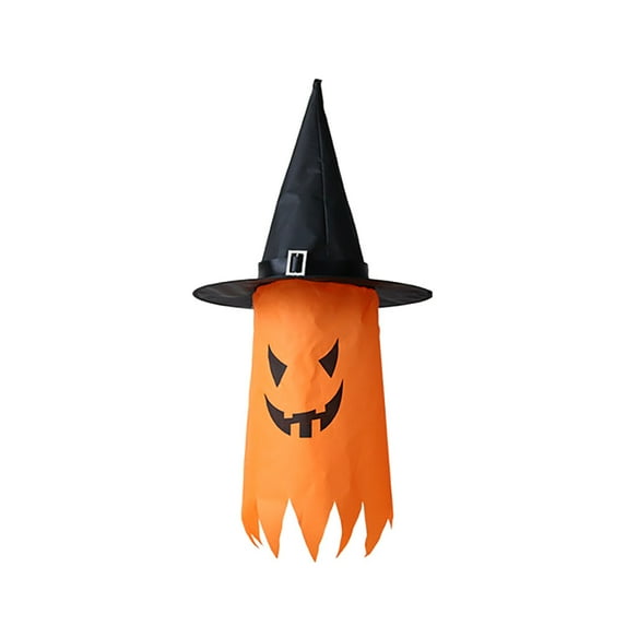 Nrmvnmi Halloween Decorations Outdoor Hanging Lighted Glowing Ghost Witch Hat Halloween Decorations Indoor Outside Ornaments Halloween Party Lights String for Yard Tree Garden
